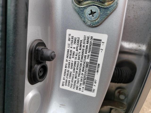 Photo 11 VIN: 19XFB2F51FE116603 - HONDA CIVIC LX 