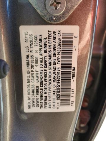 Photo 9 VIN: 19XFB2F51FE229175 - HONDA CIVIC LX 