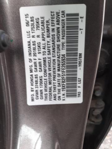 Photo 9 VIN: 19XFB2F51FE265934 - HONDA CIVIC LX 