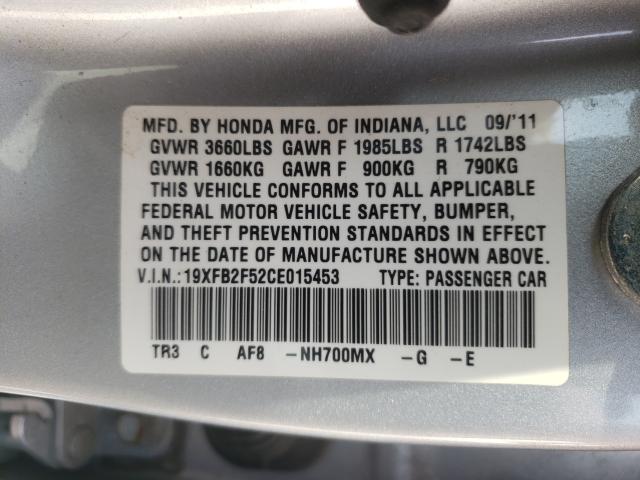 Photo 9 VIN: 19XFB2F52CE015453 - HONDA CIVIC LX 