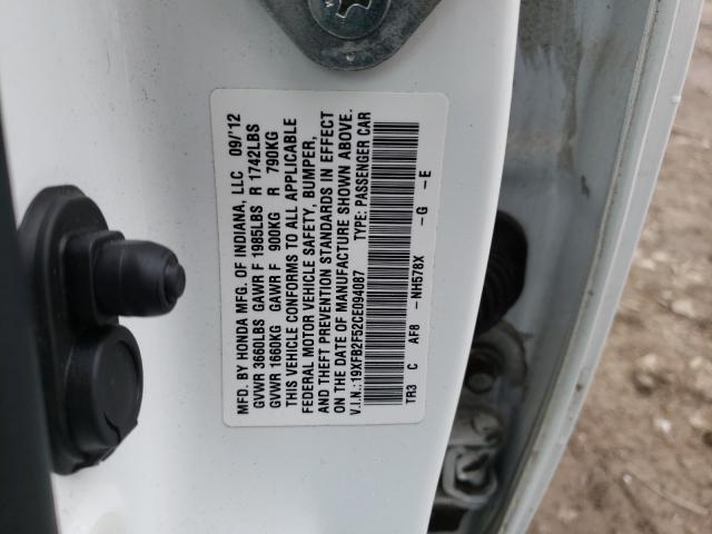 Photo 9 VIN: 19XFB2F52CE094087 - HONDA CIVIC LX 