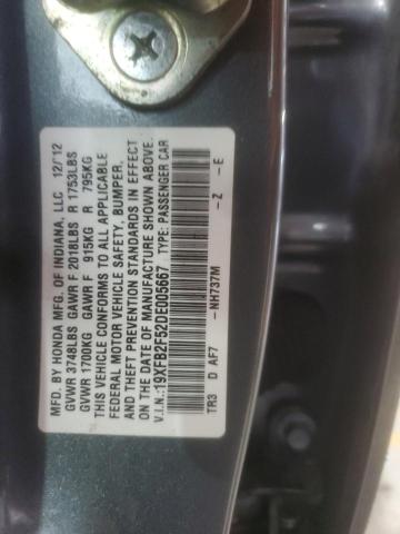 Photo 11 VIN: 19XFB2F52DE005667 - HONDA CIVIC 