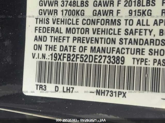 Photo 8 VIN: 19XFB2F52DE273389 - HONDA CIVIC SDN 