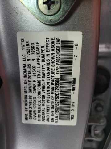 Photo 11 VIN: 19XFB2F52DE293500 - HONDA CIVIC 