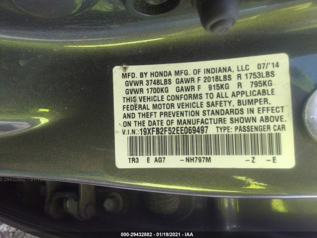 Photo 8 VIN: 19XFB2F52EE069497 - HONDA CIVIC SEDAN 