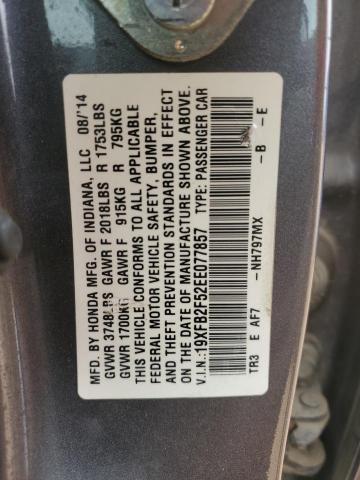 Photo 11 VIN: 19XFB2F52EE077857 - HONDA CIVIC 