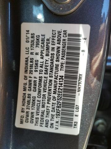 Photo 9 VIN: 19XFB2F52EE214134 - HONDA CIVIC LX 