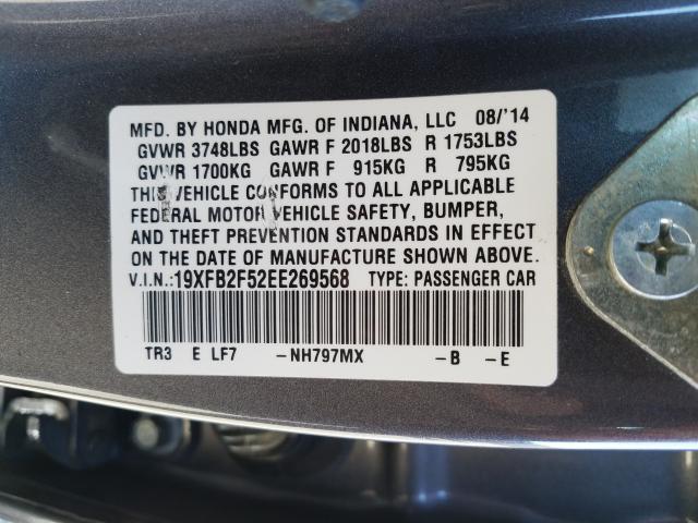 Photo 9 VIN: 19XFB2F52EE269568 - HONDA CIVIC LX 