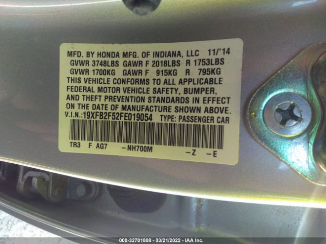 Photo 8 VIN: 19XFB2F52FE019054 - HONDA CIVIC SEDAN 