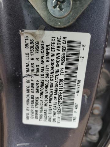 Photo 9 VIN: 19XFB2F52FE111538 - HONDA CIVIC LX 