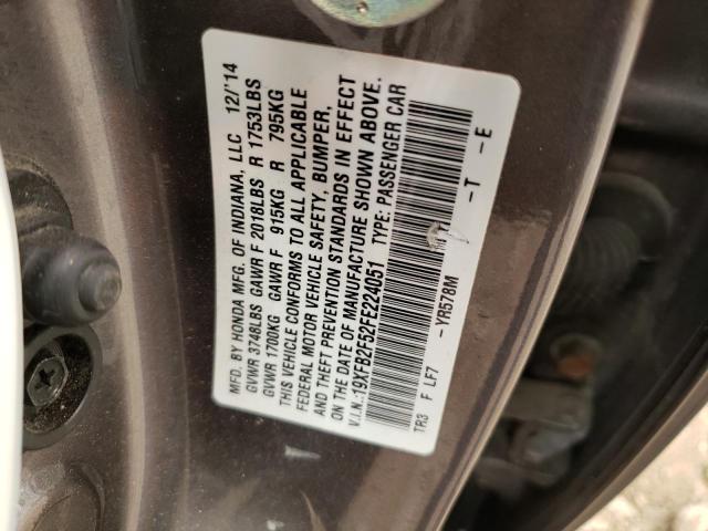 Photo 12 VIN: 19XFB2F52FE224051 - HONDA CIVIC LX 