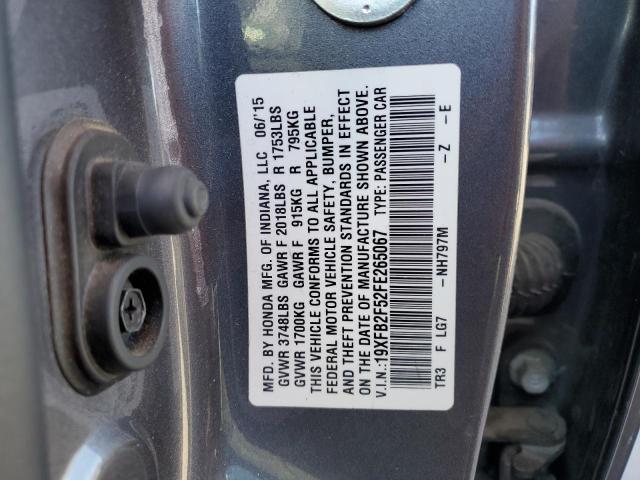 Photo 12 VIN: 19XFB2F52FE265067 - HONDA CIVIC 