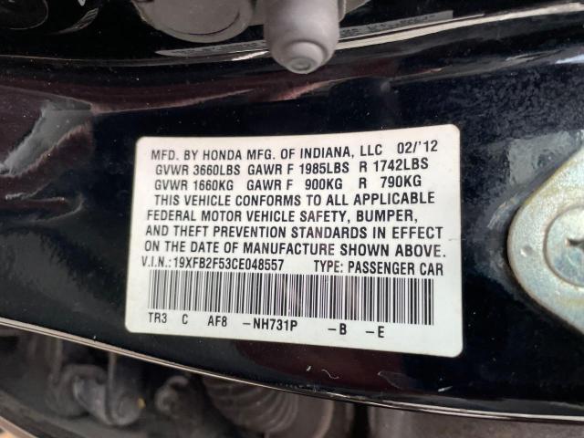 Photo 9 VIN: 19XFB2F53CE048557 - HONDA CIVIC LX 