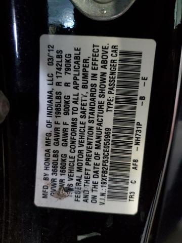 Photo 12 VIN: 19XFB2F53CE050969 - HONDA CIVIC LX 