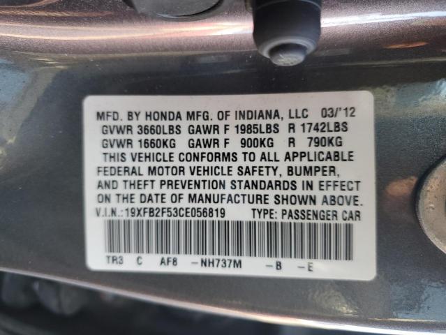 Photo 11 VIN: 19XFB2F53CE056819 - HONDA CIVIC 