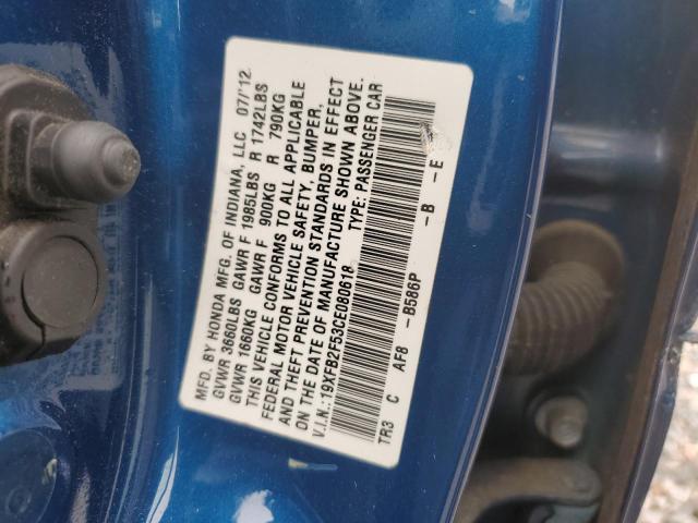 Photo 11 VIN: 19XFB2F53CE080618 - HONDA CIVIC LX 