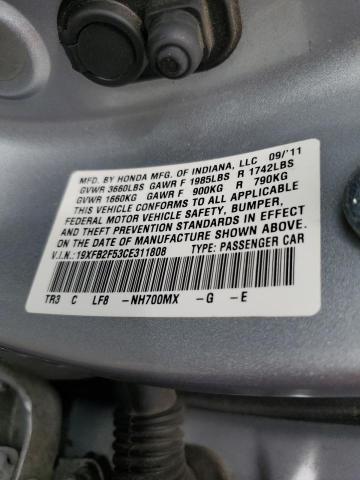 Photo 11 VIN: 19XFB2F53CE311808 - HONDA CIVIC LX 