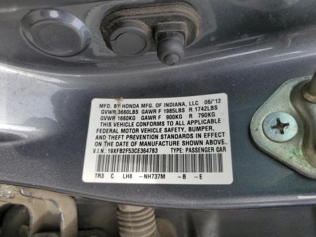 Photo 11 VIN: 19XFB2F53CE364783 - HONDA CIVIC LX 