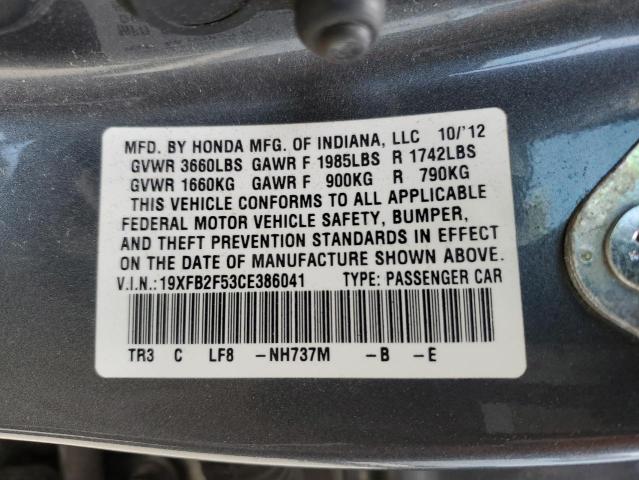 Photo 12 VIN: 19XFB2F53CE386041 - HONDA CIVIC 