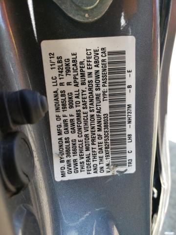 Photo 11 VIN: 19XFB2F53CE388033 - HONDA CIVIC LX 