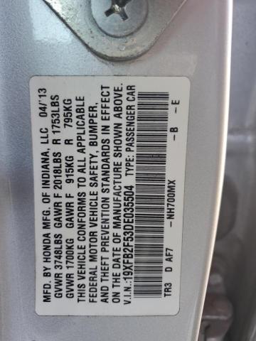 Photo 11 VIN: 19XFB2F53DE035504 - HONDA CIVIC LX 