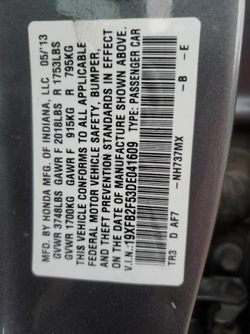 Photo 11 VIN: 19XFB2F53DE041609 - HONDA CIVIC LX 