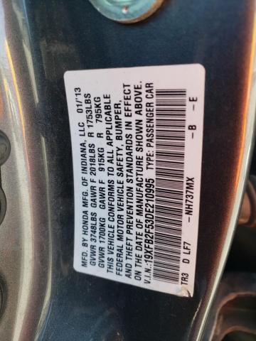 Photo 12 VIN: 19XFB2F53DE210995 - HONDA CIVIC 