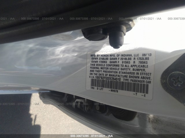 Photo 8 VIN: 19XFB2F53DE264510 - HONDA CIVIC SDN 