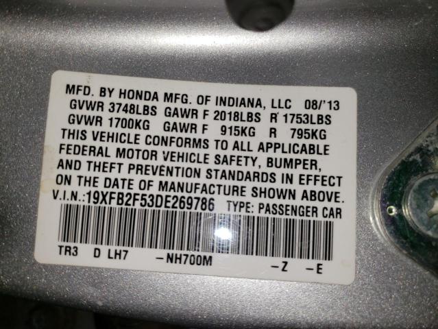 Photo 12 VIN: 19XFB2F53DE269786 - HONDA CIVIC 