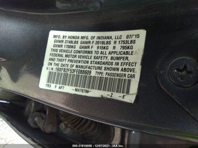 Photo 8 VIN: 19XFB2F53FE088609 - HONDA CIVIC SEDAN 