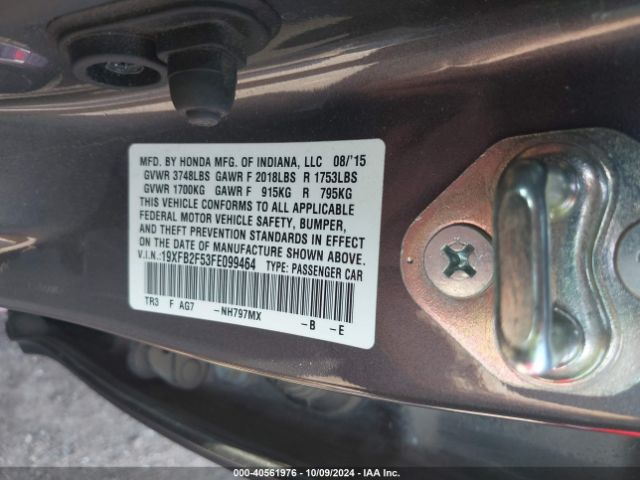 Photo 8 VIN: 19XFB2F53FE099464 - HONDA CIVIC 