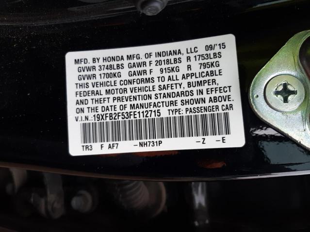 Photo 11 VIN: 19XFB2F53FE112715 - HONDA CIVIC LX 