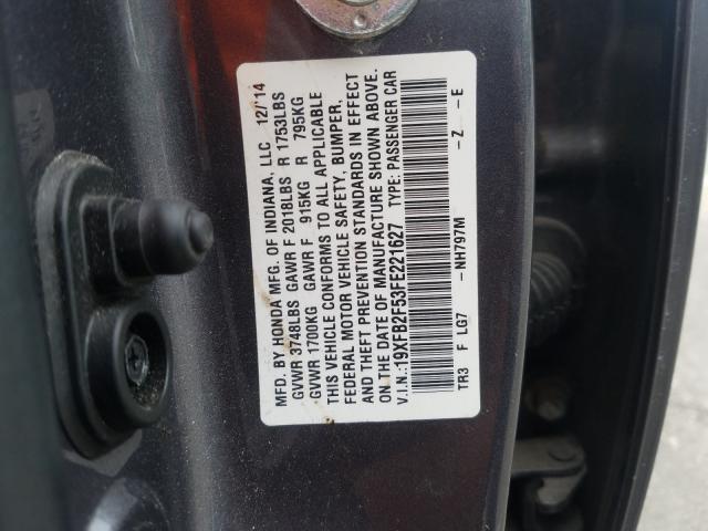 Photo 9 VIN: 19XFB2F53FE221627 - HONDA CIVIC LX 