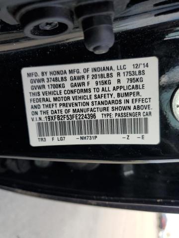 Photo 12 VIN: 19XFB2F53FE224396 - HONDA CIVIC 