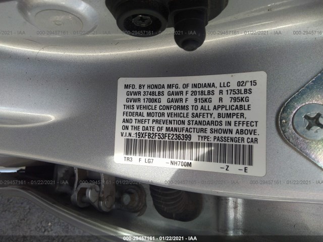 Photo 8 VIN: 19XFB2F53FE236399 - HONDA CIVIC SEDAN 