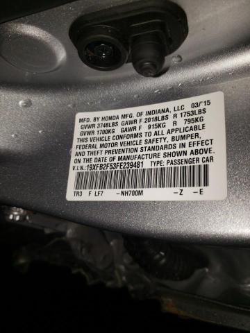 Photo 9 VIN: 19XFB2F53FE239481 - HONDA CIVIC LX 