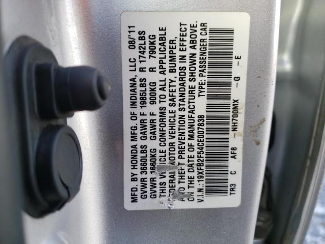 Photo 11 VIN: 19XFB2F54CE007838 - HONDA CIVIC LX 