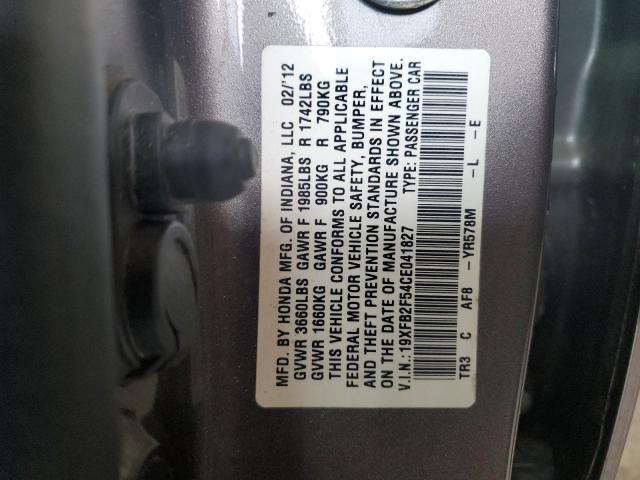 Photo 11 VIN: 19XFB2F54CE041827 - HONDA CIVIC LX 