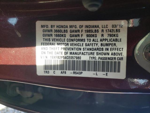 Photo 9 VIN: 19XFB2F54CE057980 - HONDA CIVIC LX 