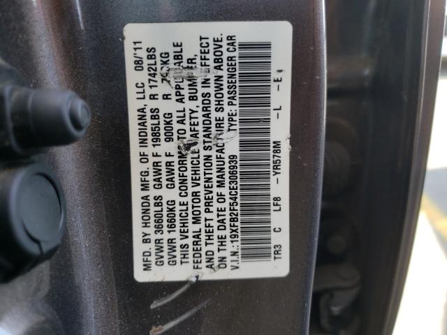 Photo 8 VIN: 19XFB2F54CE306939 - HONDA CIVIC LX 