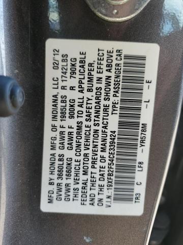 Photo 11 VIN: 19XFB2F54CE339424 - HONDA CIVIC LX 