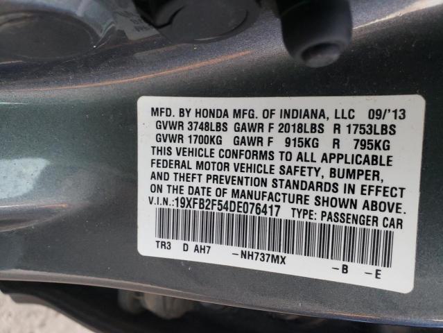 Photo 9 VIN: 19XFB2F54DE076417 - HONDA CIVIC LX 