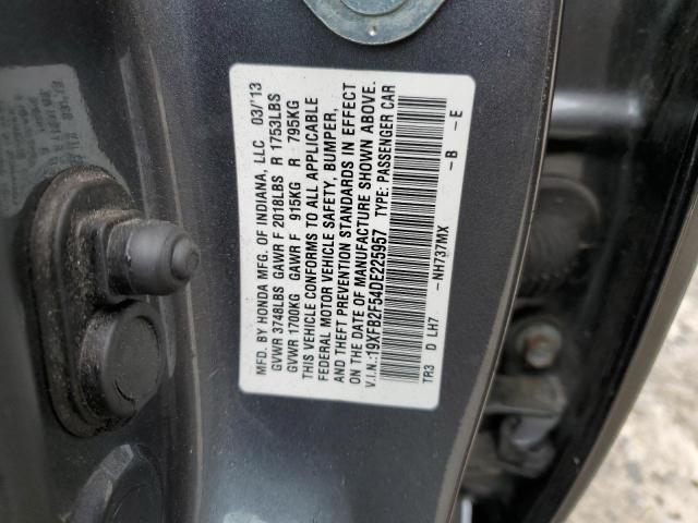 Photo 12 VIN: 19XFB2F54DE225957 - HONDA CIVIC LX 