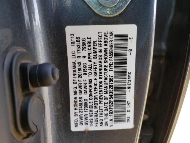 Photo 12 VIN: 19XFB2F54DE287567 - HONDA CIVIC LX 