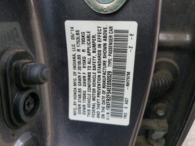 Photo 9 VIN: 19XFB2F54EE050529 - HONDA CIVIC LX 