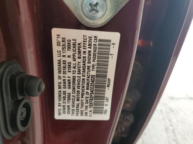 Photo 11 VIN: 19XFB2F54EE224020 - HONDA CIVIC LX 