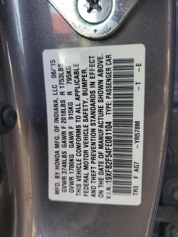 Photo 12 VIN: 19XFB2F54FE081104 - HONDA CIVIC LX 