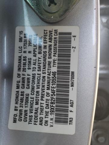 Photo 11 VIN: 19XFB2F54FE105546 - HONDA CIVIC LX 