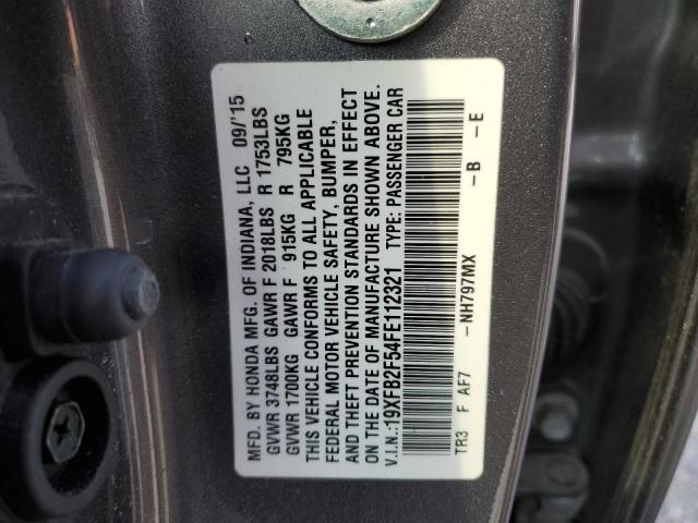 Photo 11 VIN: 19XFB2F54FE112321 - HONDA CIVIC LX 