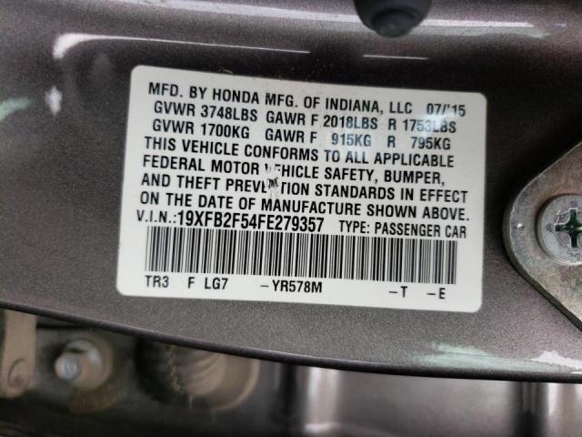 Photo 12 VIN: 19XFB2F54FE279357 - HONDA CIVIC LX 